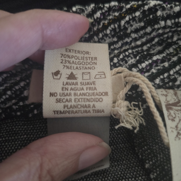 Hem & Thread Black White Classy Winter Tweed Ruffle Hem Mini Skirt New - Small - Picture 6 of 6